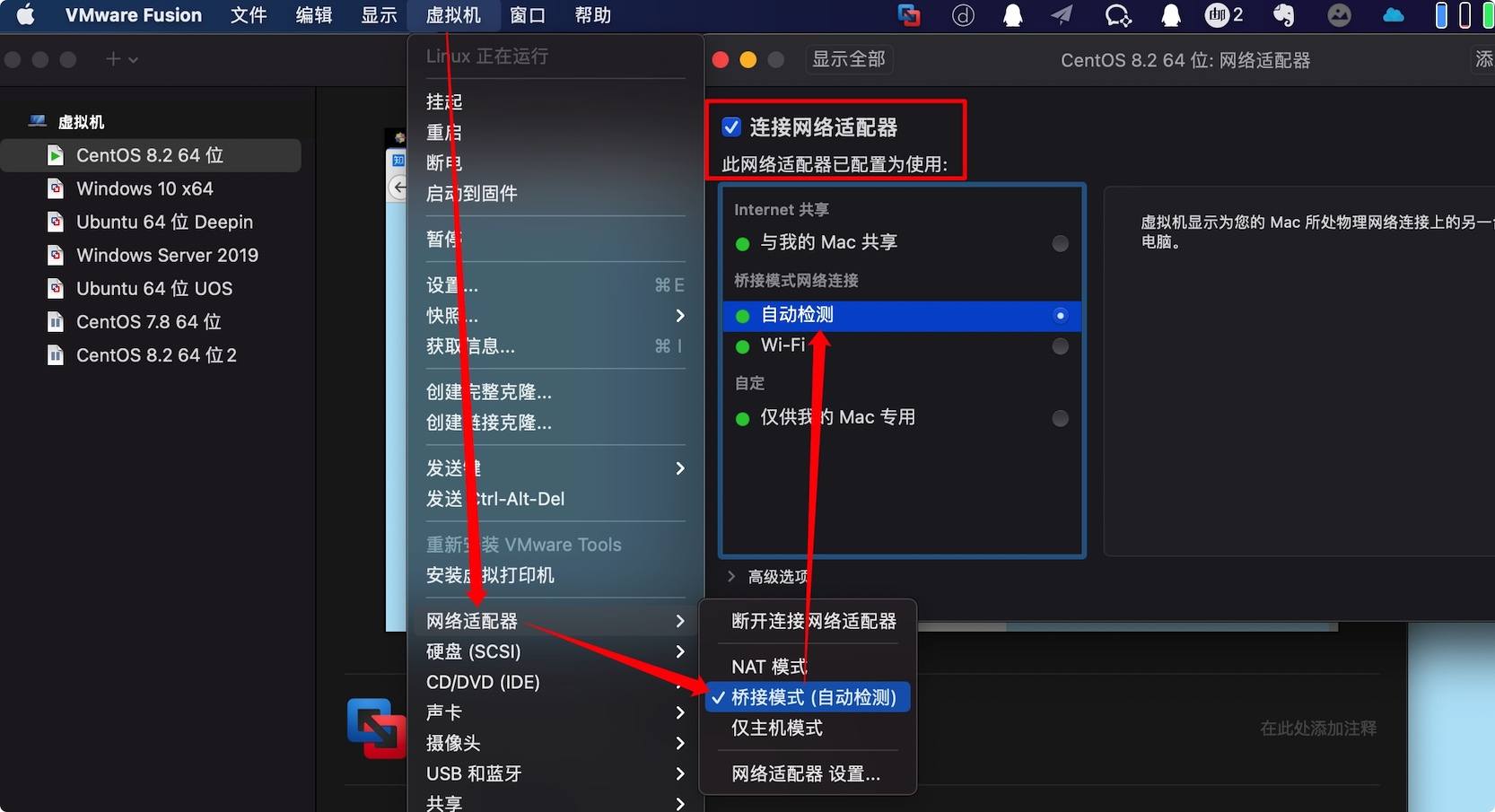 升级到macOS Big Sur后vmware虚拟机无法连网插图2