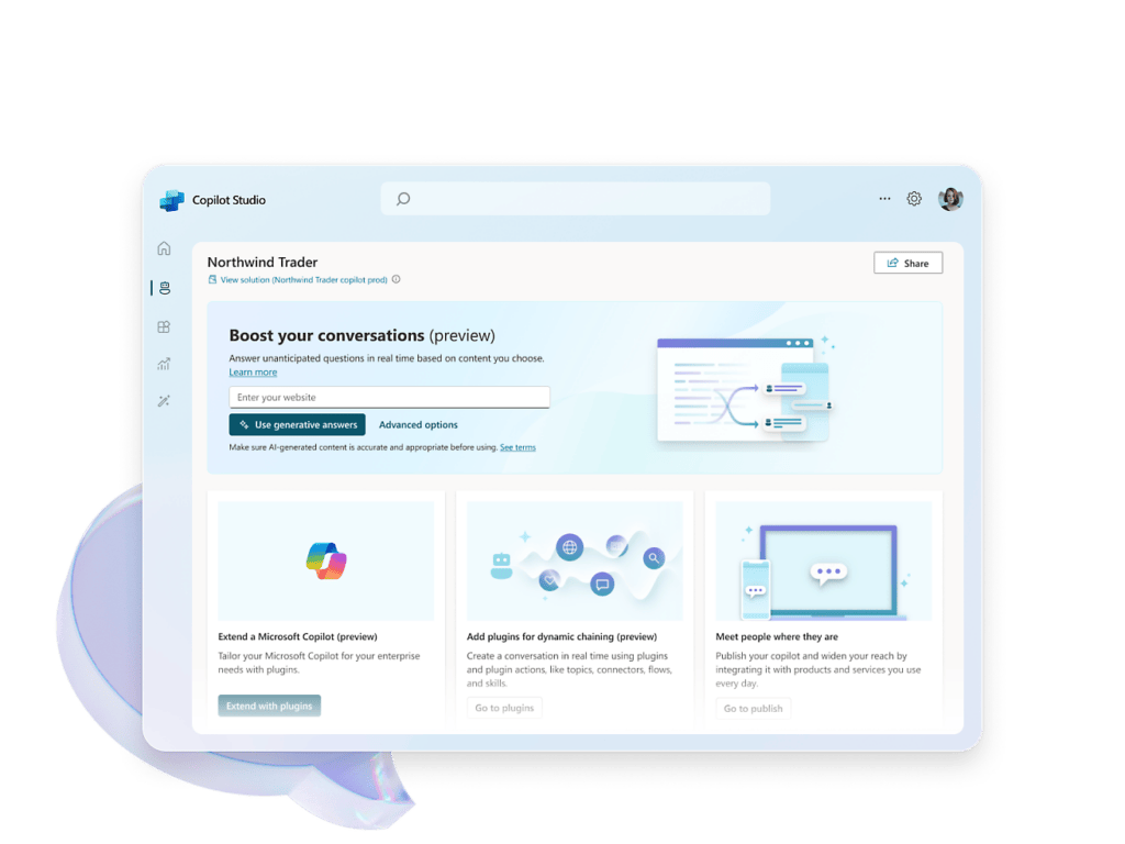 微软发布Copilot Studio 全能且高效的AI生产力工具!插图1 微软发布Copilot Studio 全能且高效的AI生产力工具!插图1