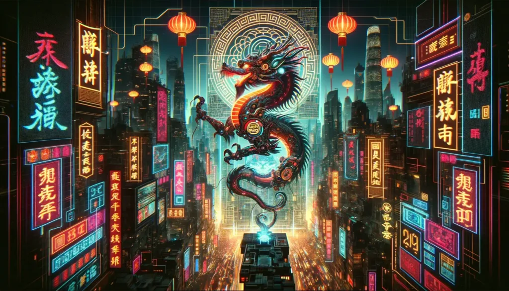 【春节专属】龙年高清壁纸图片素材免费下载插图3 龙年春节-赛博朋克风