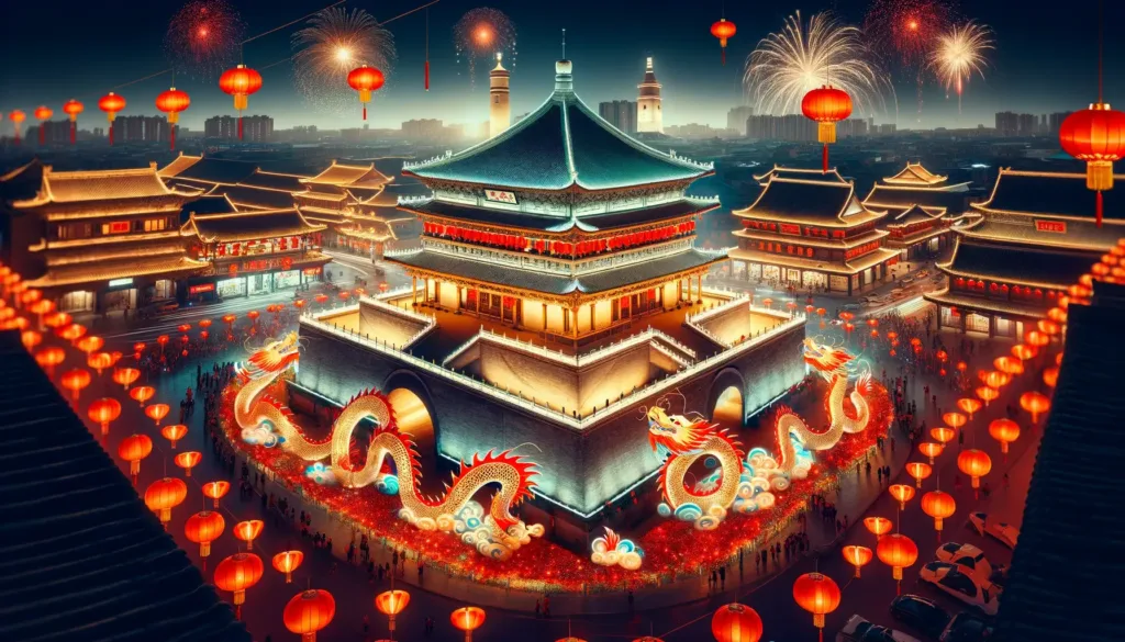 【春节专属】龙年高清壁纸图片素材免费下载插图15 龙年春节-西安钟楼