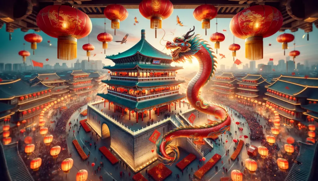 【春节专属】龙年高清壁纸图片素材免费下载插图16 龙年春节-西安钟楼2
