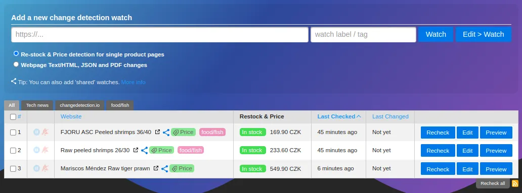 Github 热门开源项目:网页内容变化检测/网站监控/变更提醒系统插图4 Github 热门开源项目:网页内容变化检测/网站监控/变更提醒系统插图4