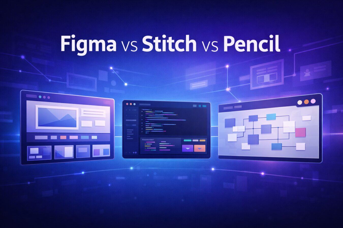 Stitch、Pencil、Figma 深度评测:2026 年 AI UI 设计工作流谁更强?插图 Figma vs Stitch vs Pencil 对比封面图