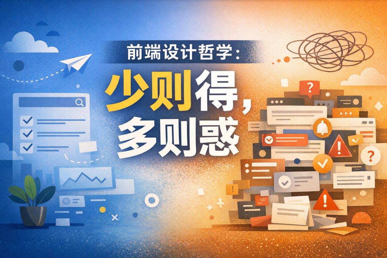 前端设计哲学:少则得,多则惑插图 前端设计哲学:少则得,多则惑 文章封面