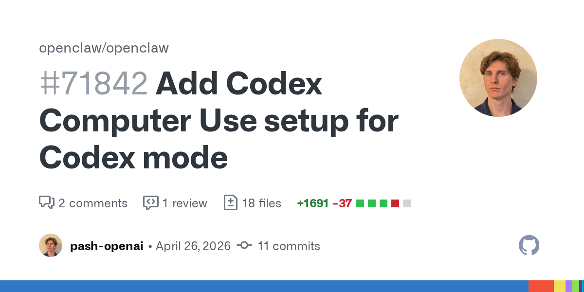 OpenClaw 24h 更新快报（2026-04-27）：Codex Computer Use、Telegram 引用回复、WebChat 附件