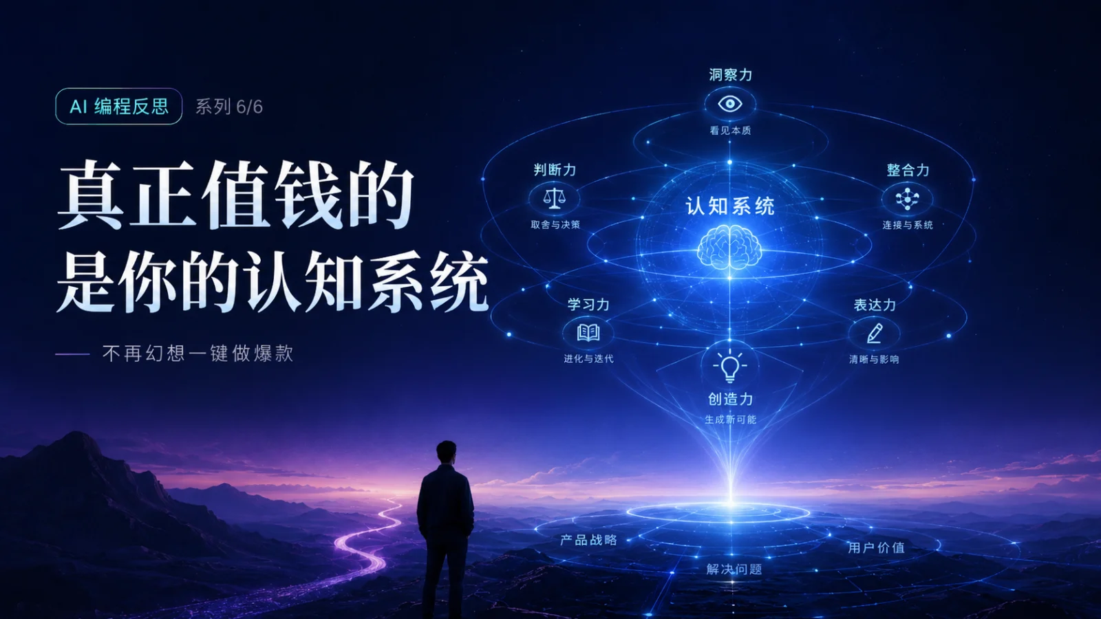 我不再幻想一键做爆款：AI 编程后，真正值钱的是你的认知系统 封面图
