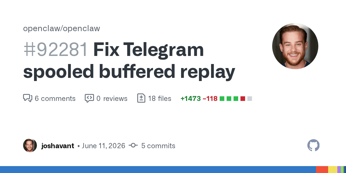 OpenClaw 24h 更新快报（2026-06-13）：Telegram Spooled Replay、Anthropic Thinking、Cron 时区