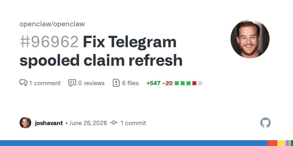 OpenClaw 24h 更新快报(2026-06-27):Telegram 投递修复、内存嵌入裁剪、Feishu 二维码显示插图 OpenClaw 24h 更新快报(2026-06-27):Telegram 投递修复、内存嵌入裁剪、Feishu 二维码显示