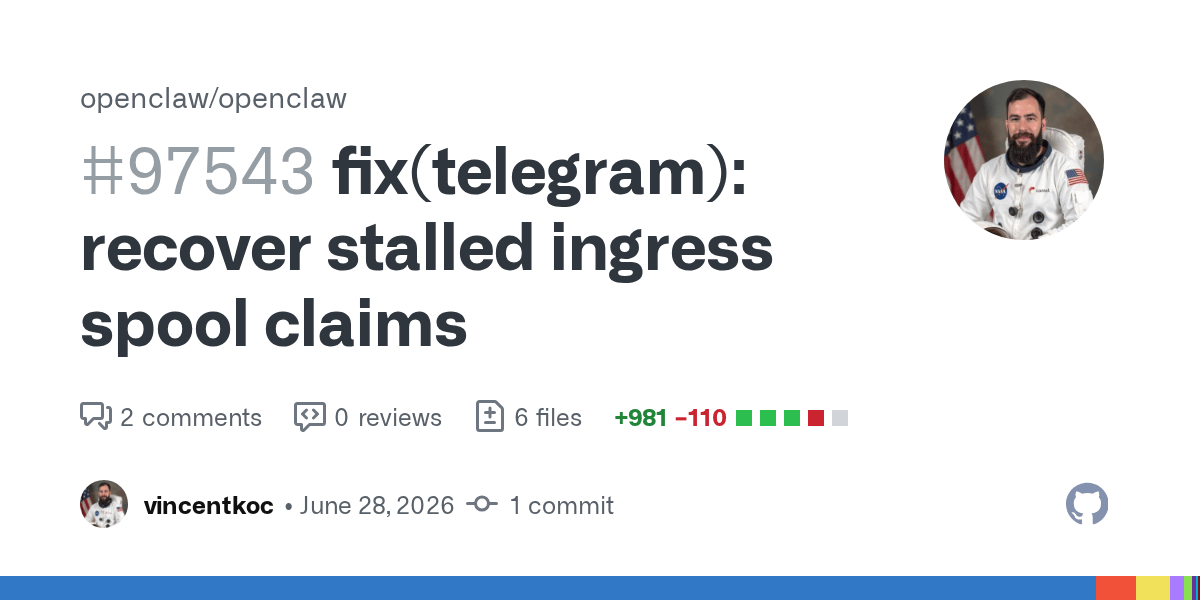 OpenClaw 24h 更新快报(2026-06-29):Telegram 入口死锁、UTF-16 截断修复、Embedding 响应边界加固插图 OpenClaw 24h 更新快报(2026-06-29):Telegram 入口死锁、UTF-16 截断修复、Embedding 响应边界加固