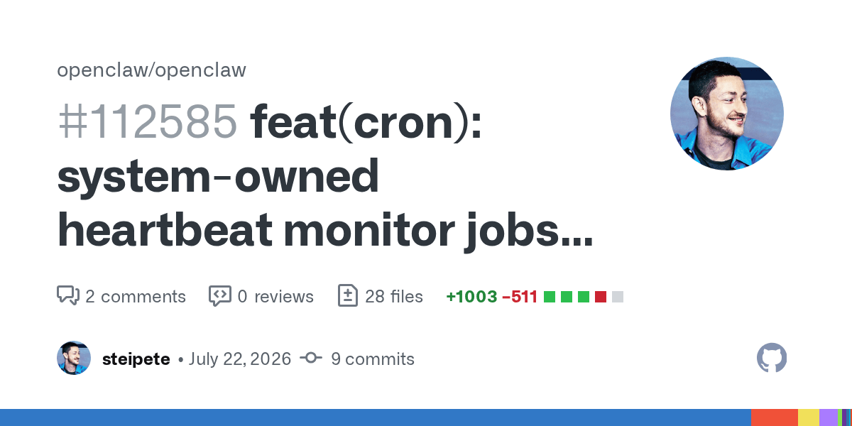 OpenClaw 24h 更新快报（2026-07-23）：Cron心跳监控、TTS运行时分离、会话管理重构