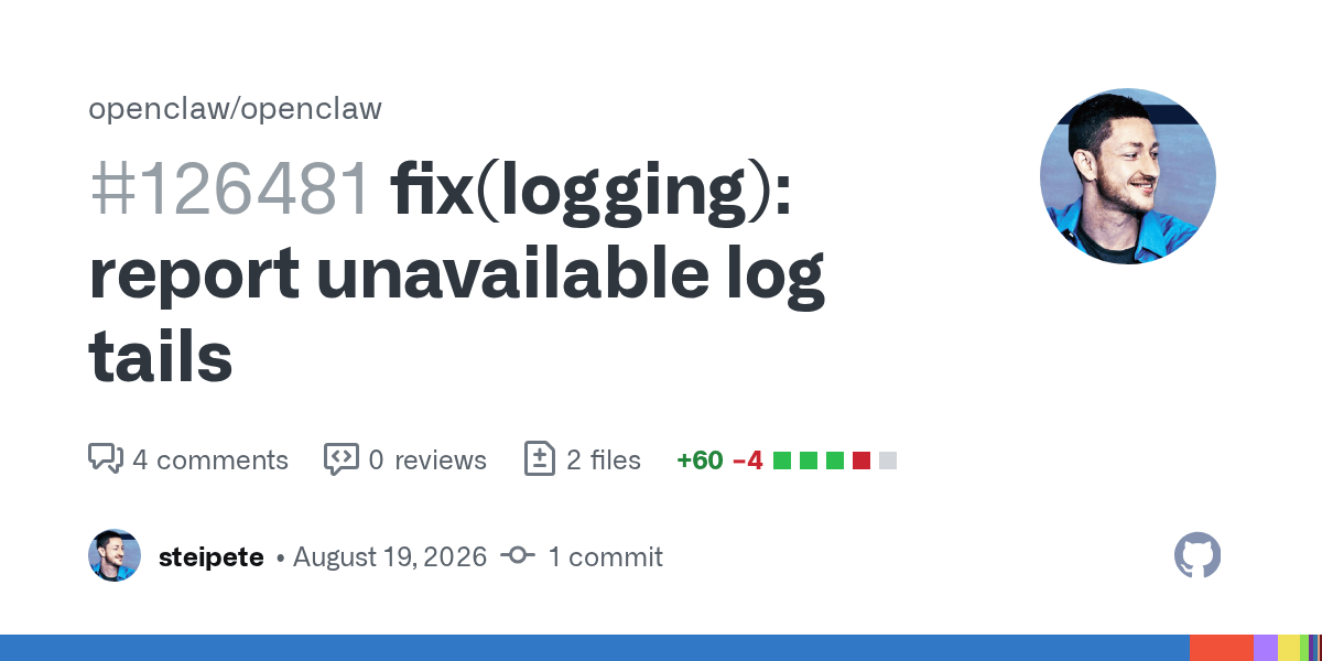 OpenClaw 24h 更新快报(2026-08-20):日志 tails、TUI 退出、多 Agent CLI插图 OpenClaw 24h 更新快报(2026-08-20):日志 tails、TUI 退出、多 Agent CLI