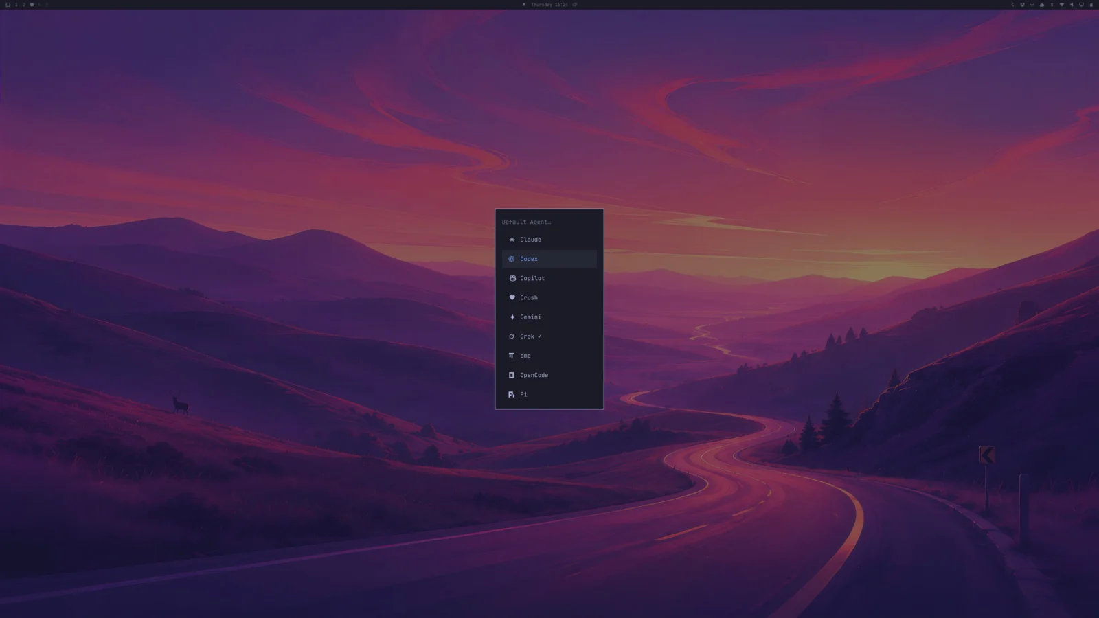 Omarchy:DHH 为 AI Agent 时代打造的 Linux 系统插图2 Omarchy AI Coding Agent 选择器真实界面