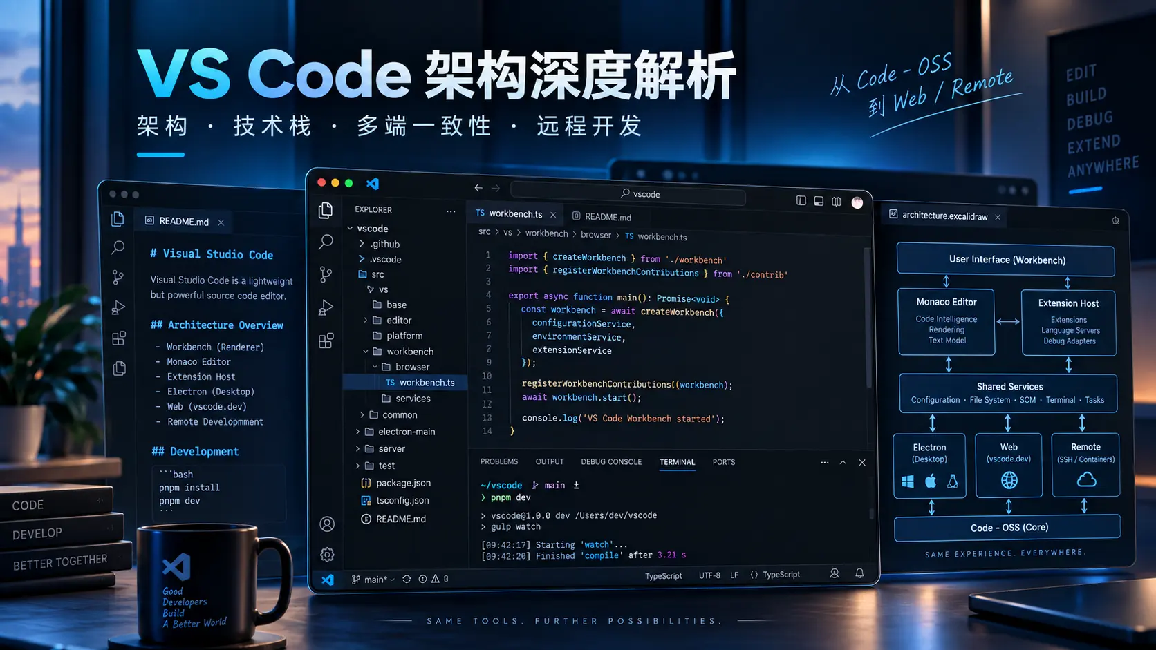 VS Code 架构深度解析：架构、技术栈、多端一致性与远程开发