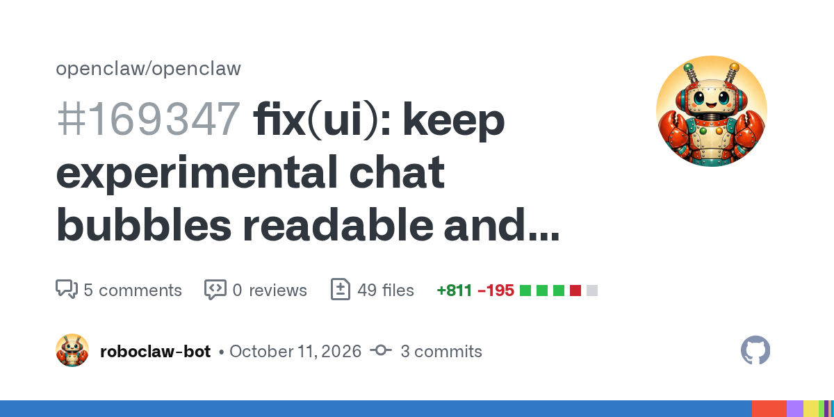 OpenClaw 24h 更新快报(2026-10-12):会话气泡、Model Context 容量修复与 CLI 推理延迟优化插图 OpenClaw 24h 更新快报(2026-10-12):会话气泡、Model Context 容量修复与 CLI 推理延迟优化