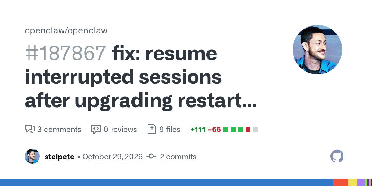 OpenClaw 24h 更新快报(2026-10-30):会话恢复、Codex 可靠性、知识接入插图 OpenClaw 24h 更新快报(2026-10-30):会话恢复、Codex 可靠性、知识接入